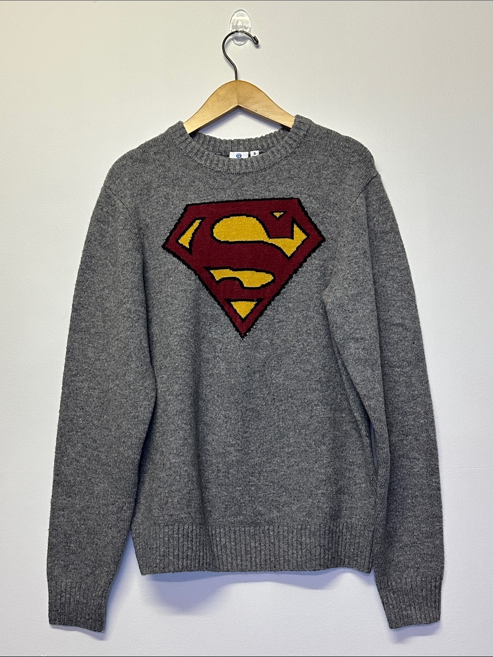 Lucky Brand Men's Gray Superman Crewneck Sweater size small